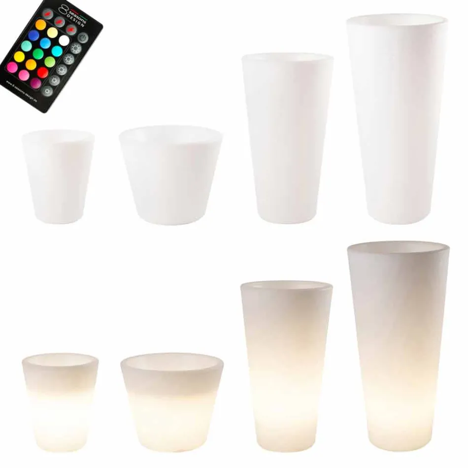 Pot lumineux LED multicolore ou solaire pour jardin ou salon - Vasostar Viadurini