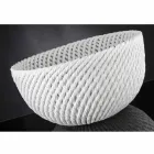 Vase en céramique fait main avec trame tissée fabriqué en Italie - Napoléon Viadurini