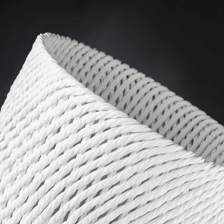 Vase en céramique fait main avec trame tissée fabriqué en Italie - Napoléon Viadurini