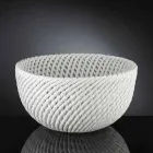 Vase en céramique fait main avec trame tissée fabriqué en Italie - Napoléon Viadurini