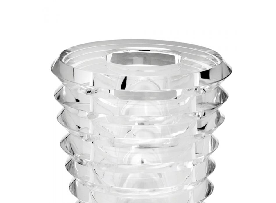 Vase en cristal au design original avec des anneaux de luxe fabriqués en Italie - Mexto Viadurini
