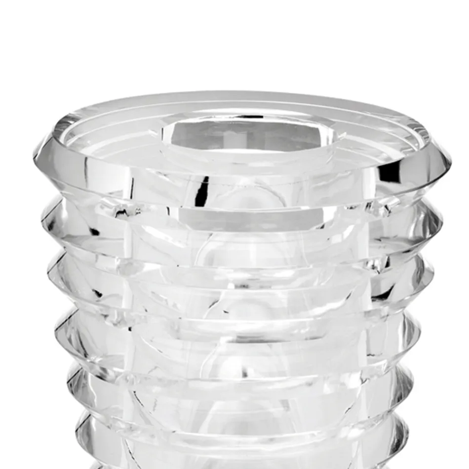 Vase en cristal au design original avec des anneaux de luxe fabriqués en Italie - Mexto Viadurini