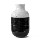 Vase en Marbre Blanc de Carrare et Noir Marquinia Luxury Design - Calar Viadurini