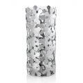Vase en Métal Argenté et Verre Élégant Design Cylindrique avec Fleurs - Megghy