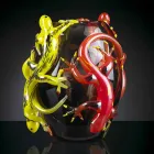 Vase en Verre Coloré avec Geckos Fabriqué à la Main en Italie - Geco Viadurini