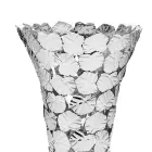 Vase en Verre et Métal Argenté à Décoration Géométrique de Luxe - Chirico Viadurini