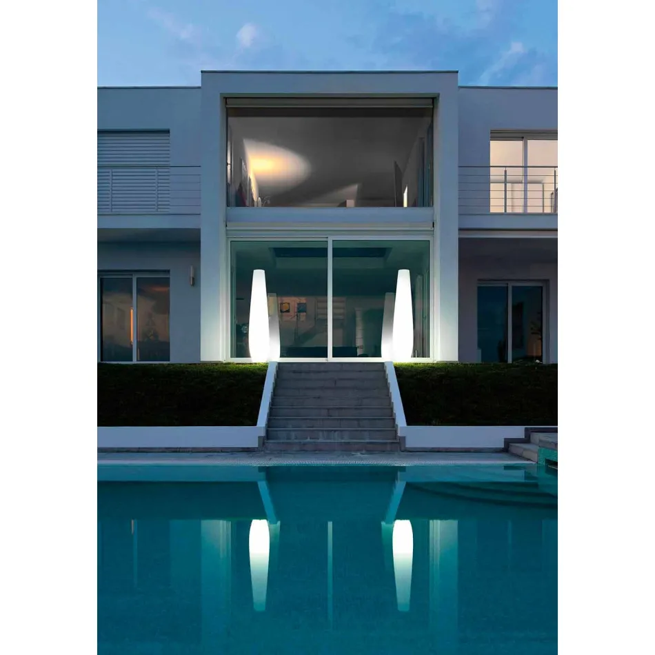 Vase lumineux d'extérieur avec éclairage LED en polyéthylène fabriqué en Italie - Nadai Viadurini