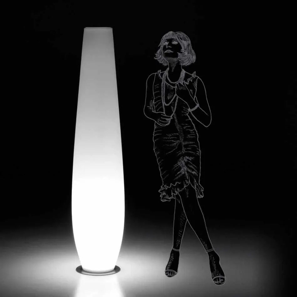 Vase lumineux d'extérieur avec éclairage LED en polyéthylène fabriqué en Italie - Nadai Viadurini