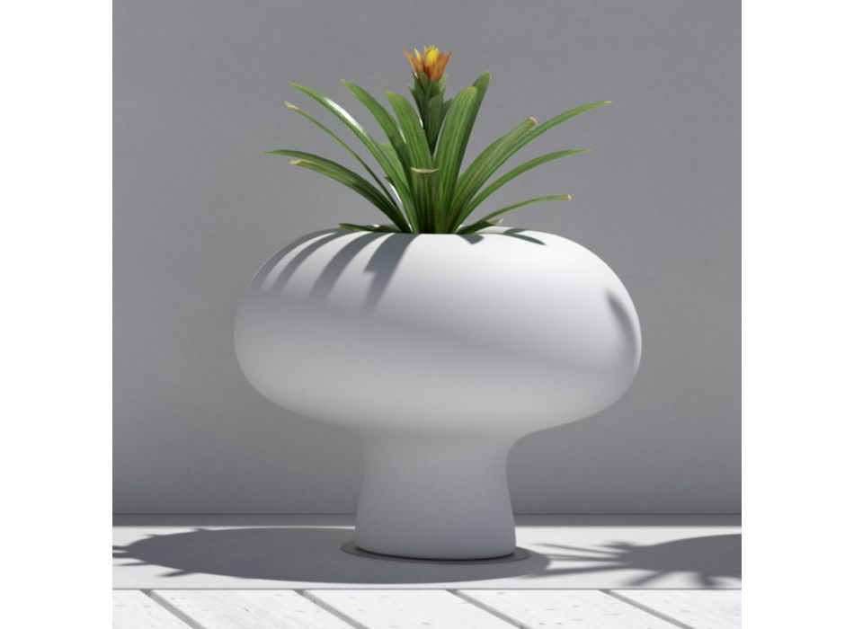 Vase Lumineux Extérieur en Polyéthylène avec Lumière LED Fabriqué en Italie - Boba Viadurini