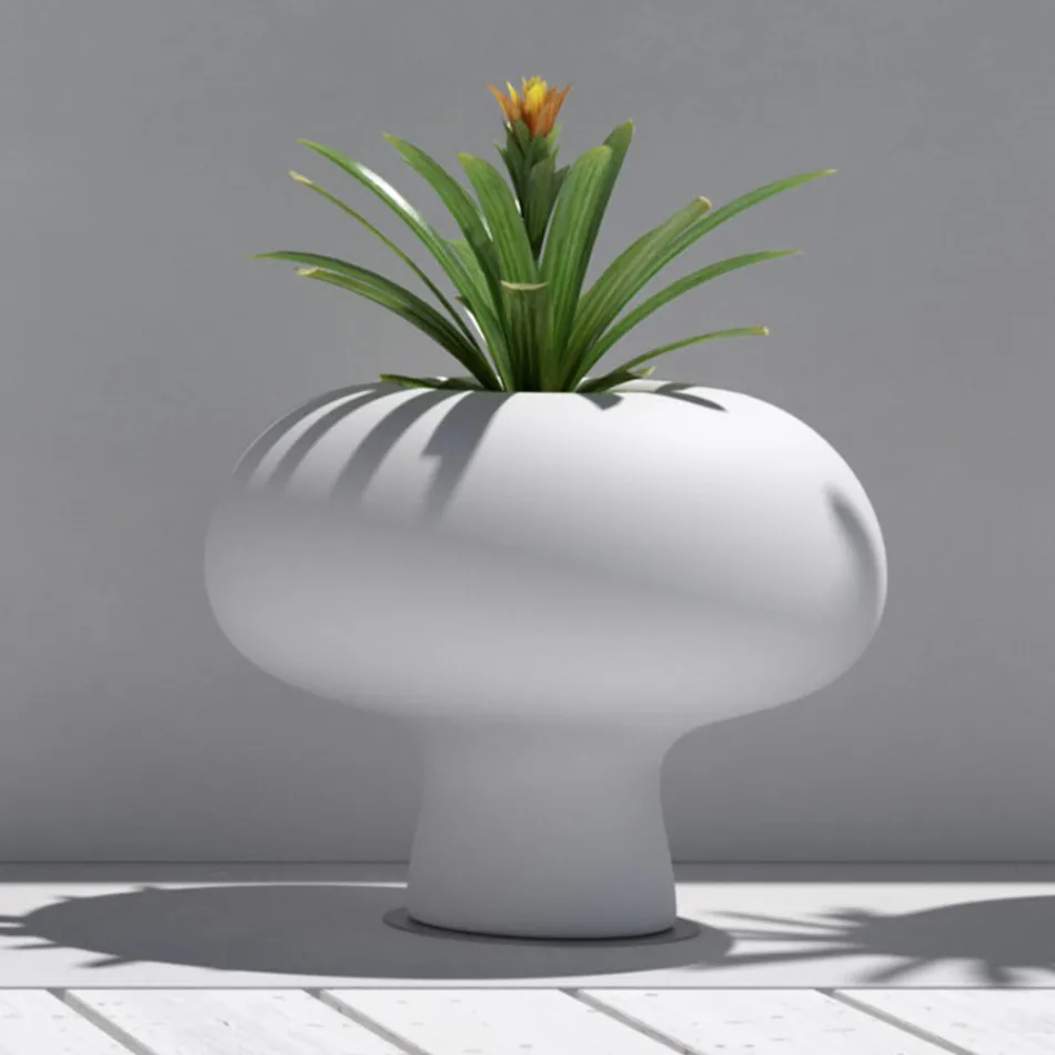 Vase Lumineux Extérieur en Polyéthylène avec Lumière LED Fabriqué en Italie - Boba Viadurini