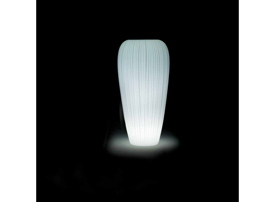 Vase d'extérieur lumineux en polyéthylène au design moderne - Skin par Myyour Viadurini