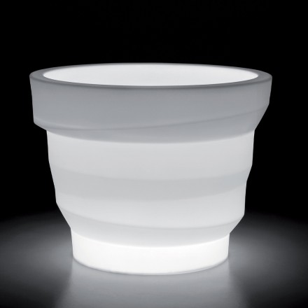 Vase de jardin en polyéthylène lumineux avec LED Made in Italy - Poldo Viadurini