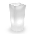 Grand vase d'intérieur en polyéthylène blanc fabriqué en Italie - Devid Viadurini