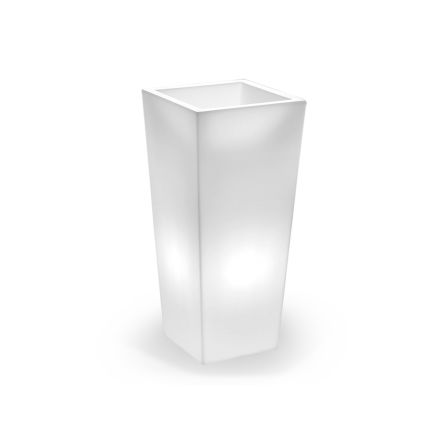 Grand vase d'intérieur en polyéthylène blanc fabriqué en Italie - Devid Viadurini