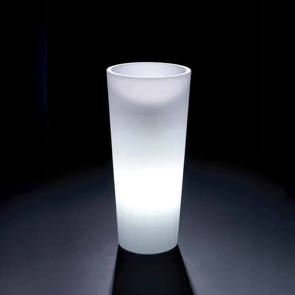 Grand vase lumineux d'intérieur en polyéthylène nacré, fabriqué en Italie - Devid Viadurini