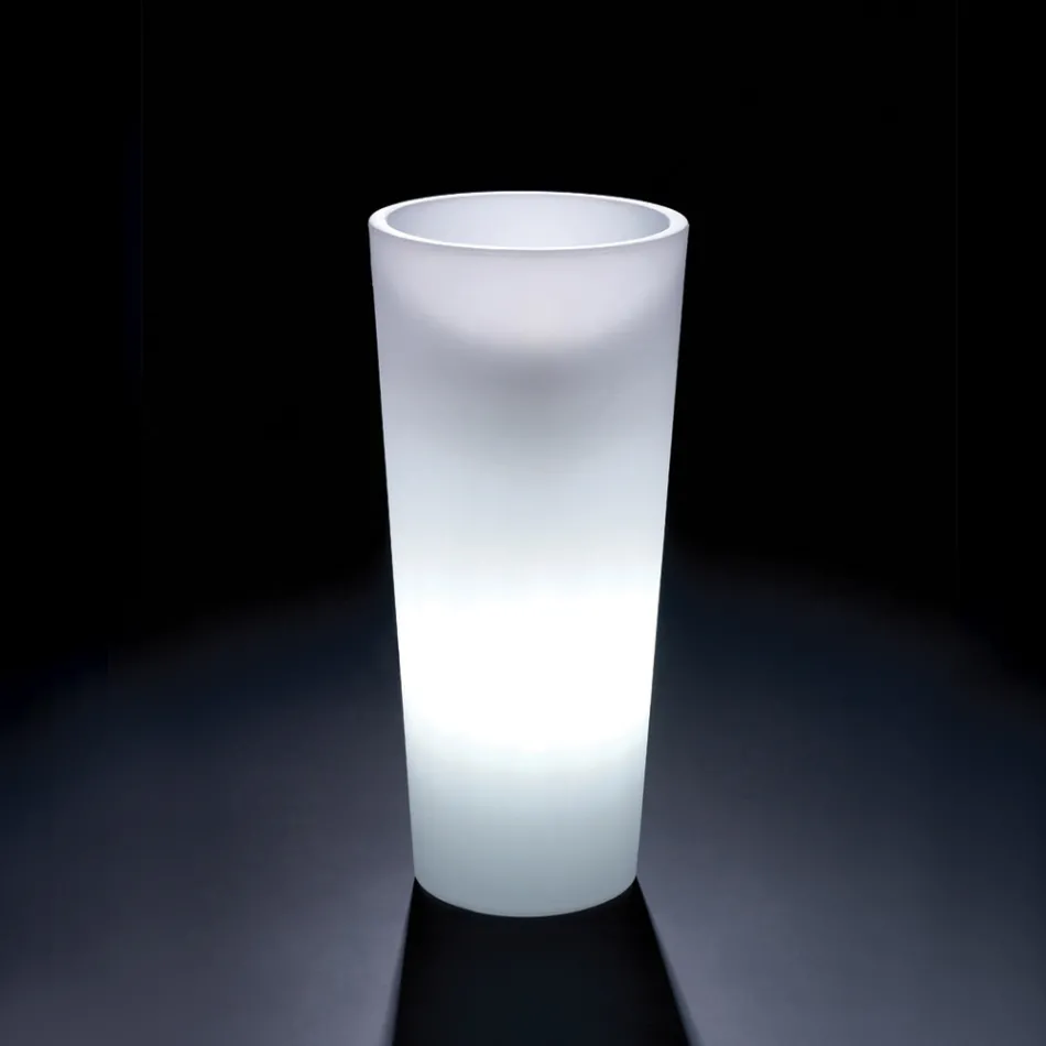 Grand vase lumineux d'intérieur en polyéthylène nacré, fabriqué en Italie - Devid Viadurini