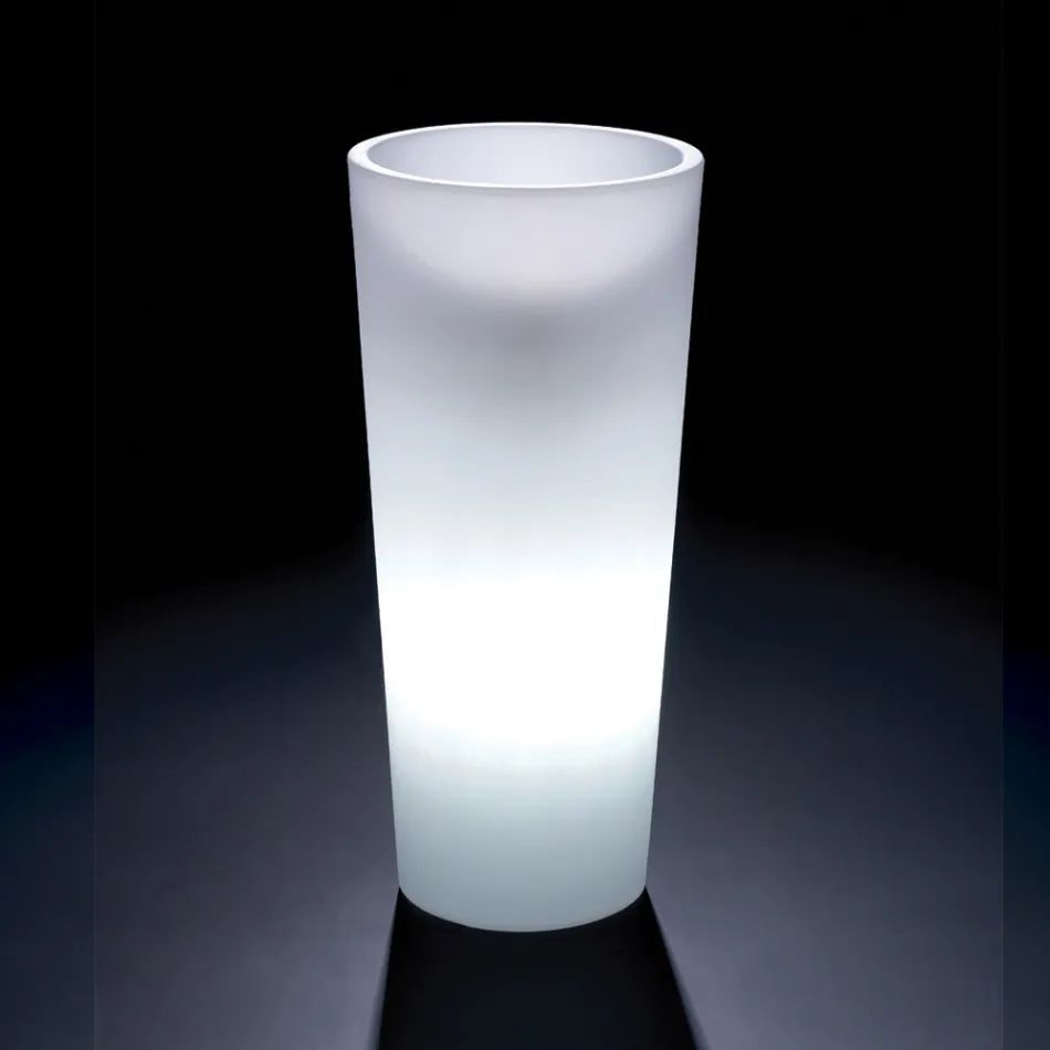 Grand vase lumineux d'intérieur en polyéthylène nacré, fabriqué en Italie - Devid Viadurini