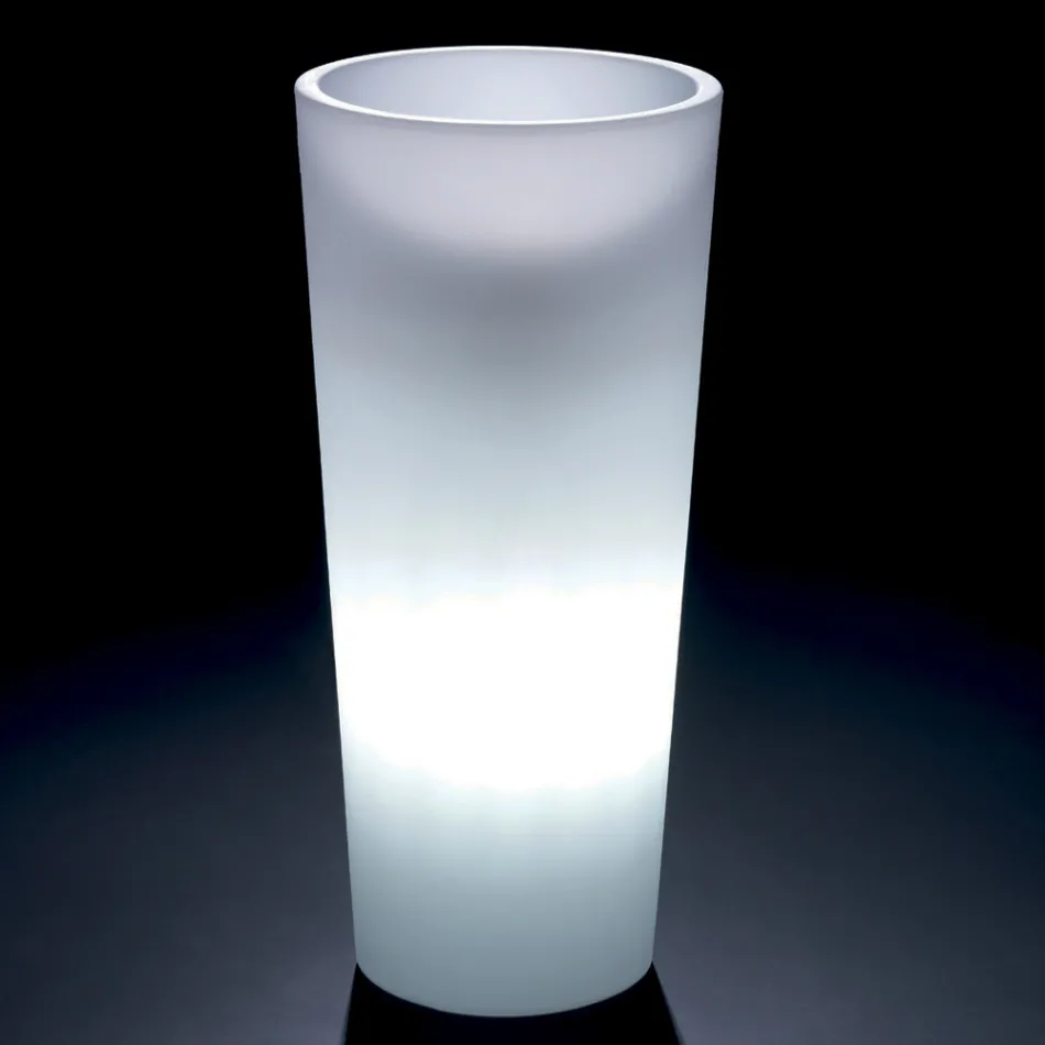 Grand vase lumineux d'intérieur en polyéthylène nacré, fabriqué en Italie - Devid Viadurini