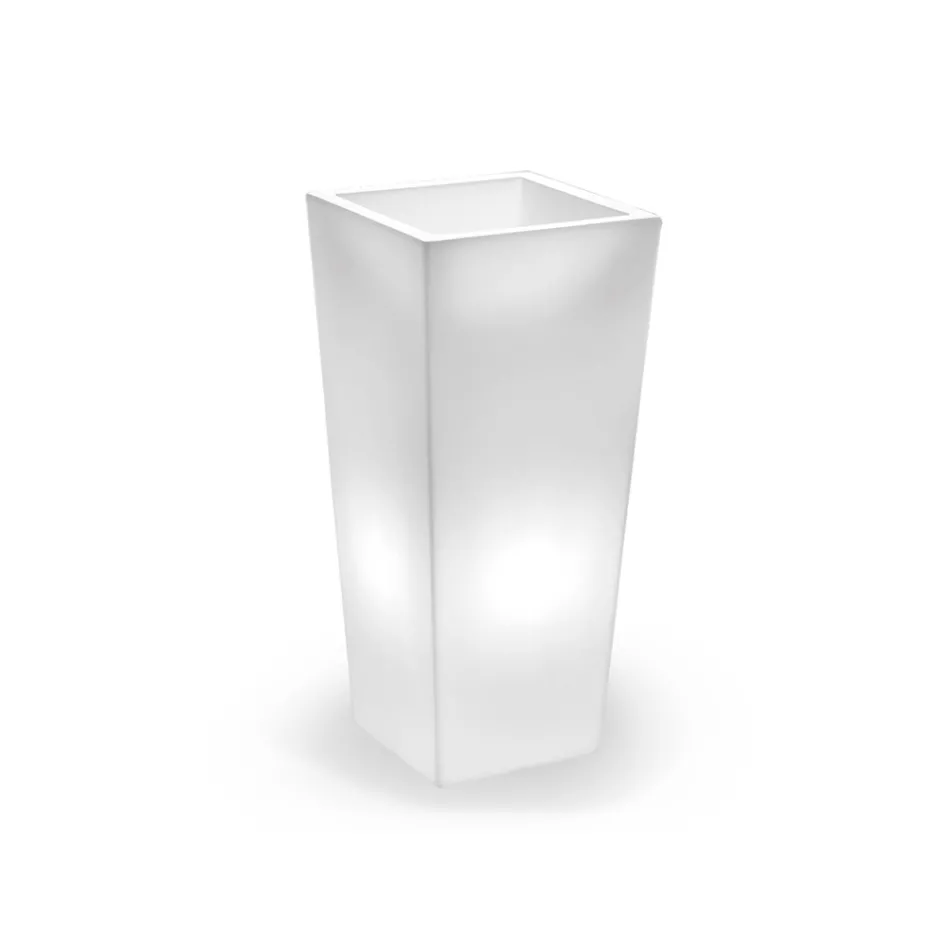 Grand vase lumineux d'intérieur en polyéthylène nacré, fabriqué en Italie - Devid Viadurini