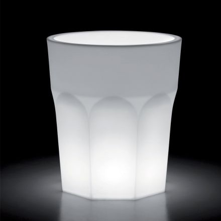 Vase lumineux décoratif en polyéthylène avec lumière LED fabriqué en Italie - Pucca Viadurini