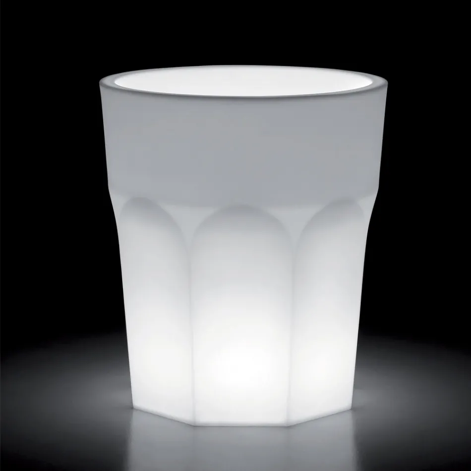Vase lumineux décoratif en polyéthylène avec lumière LED fabriqué en Italie - Pucca Viadurini