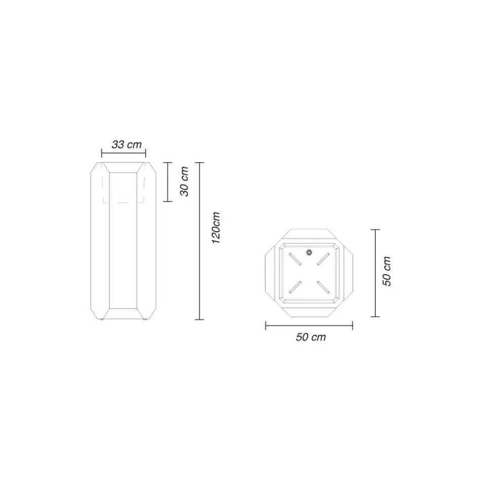 Vase lumineux en plastique pour extérieur ou intérieur, 3 dimensions - Gem by Myyour Viadurini