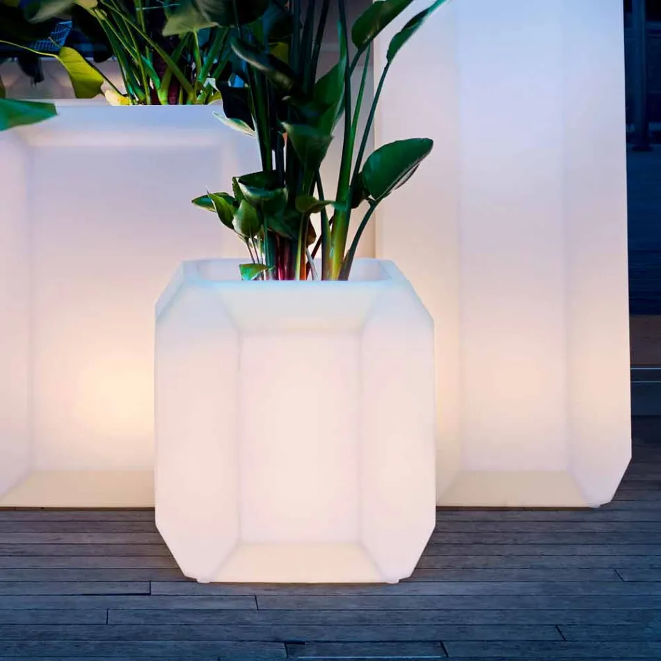 Vase lumineux en plastique pour extérieur ou intérieur, 3 dimensions - Gem by Myyour Viadurini
