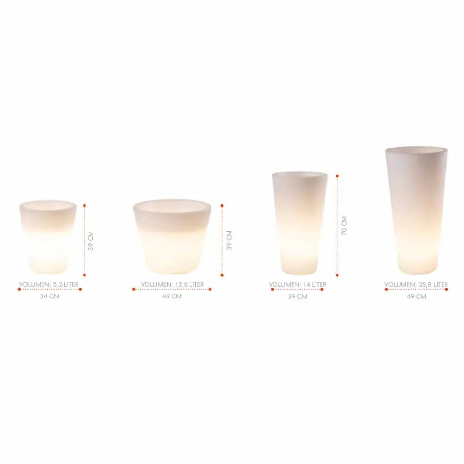 Vase lumineux pour extérieurs et intérieurs, design coloré en 3 dimensions - Vasostar Viadurini