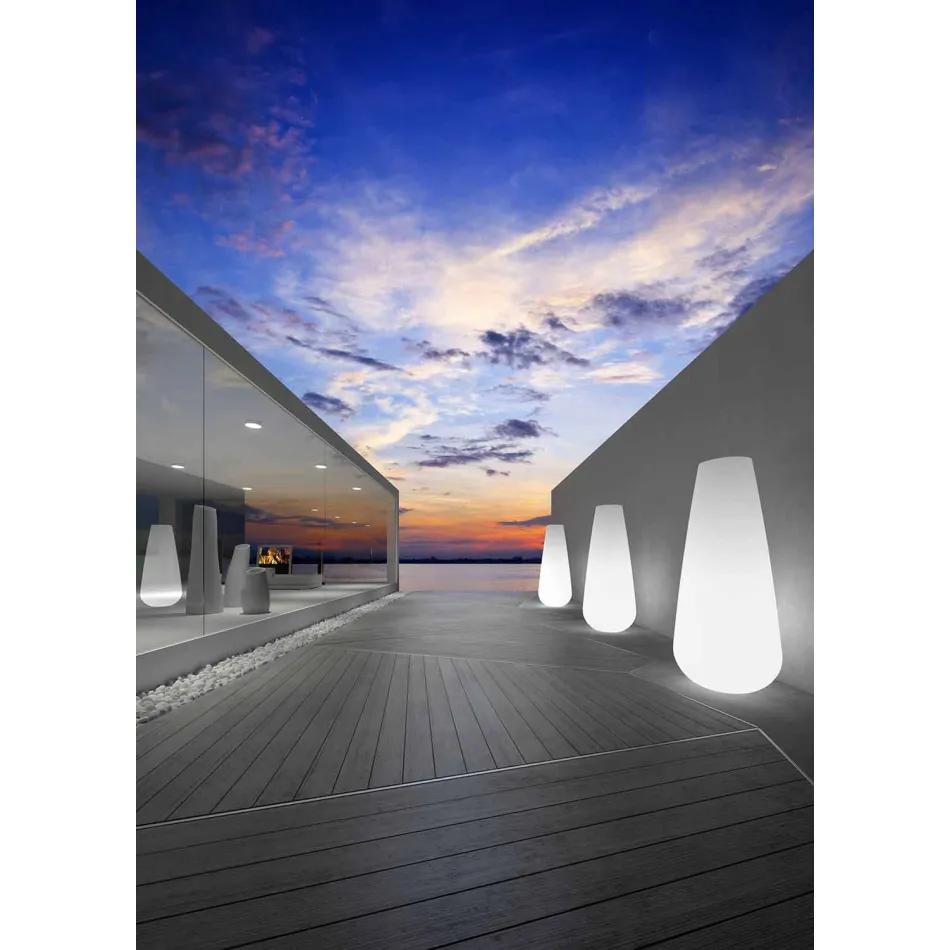 Vase lumineux pour design extérieur en polyéthylène fabriqué en Italie - Menea Viadurini