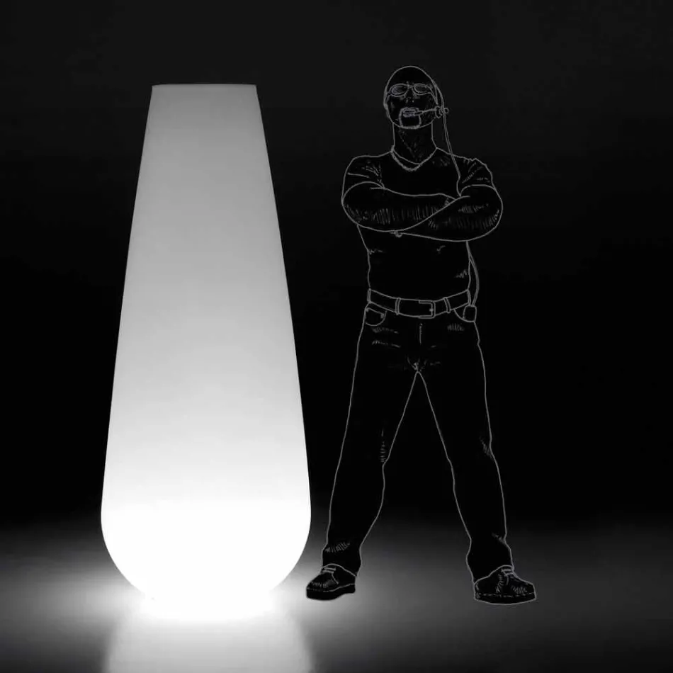 Vase lumineux pour design extérieur en polyéthylène fabriqué en Italie - Menea Viadurini