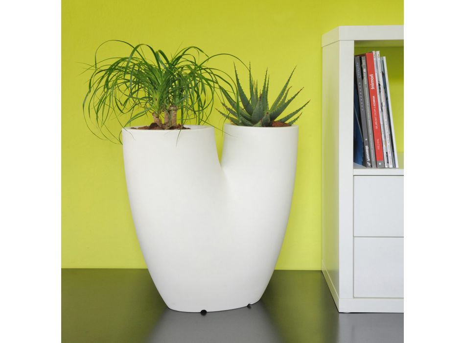 Vase de jardin coloré moderne en polyéthylène fabriqué en Italie - Flowes Viadurini