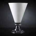 Vase d'intérieur moderne en verre blanc et transparent fabriqué en Italie - Romantique Viadurini