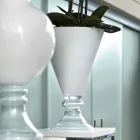 Vase d'intérieur moderne en verre blanc et transparent fabriqué en Italie - Romantique Viadurini