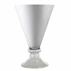 Vase d'intérieur moderne en verre blanc et transparent fabriqué en Italie - Romantique Viadurini