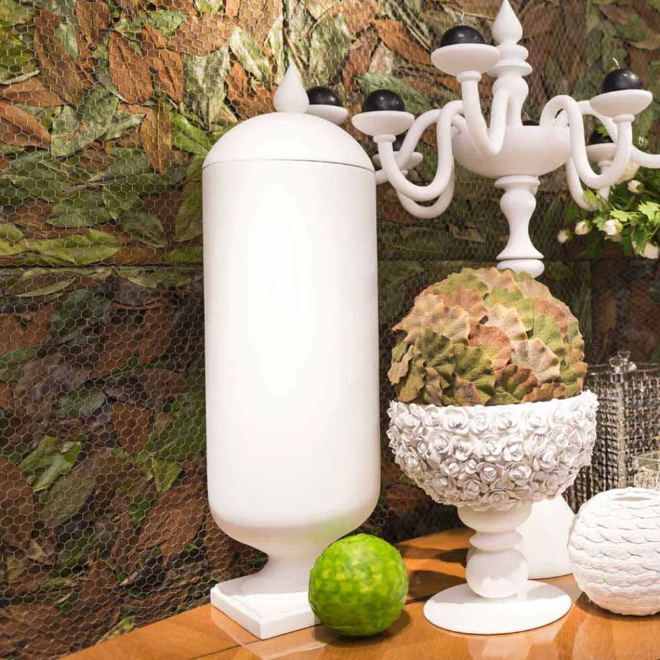 Vase Moderne Fait Main En Céramique Blanche Made in Italy - Chantal Viadurini