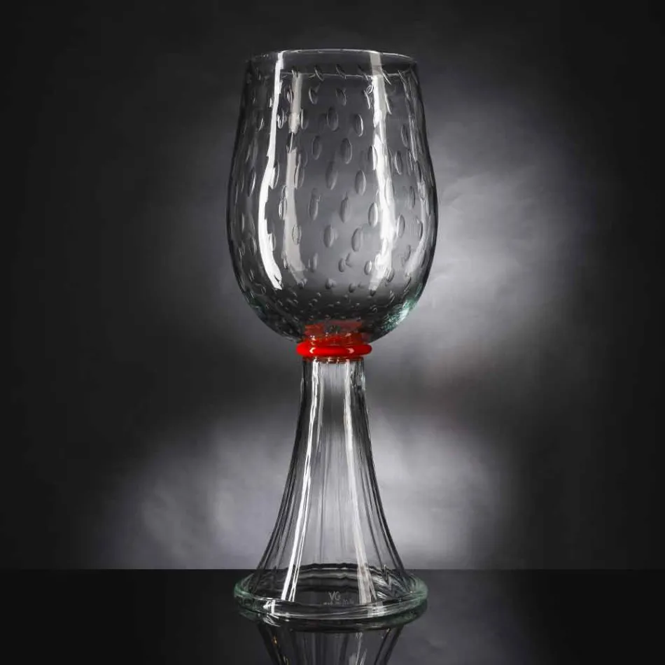Vase Moderne en Verre de Murano Soufflé Transparent Fabriqué en Italie - Copernicus Viadurini