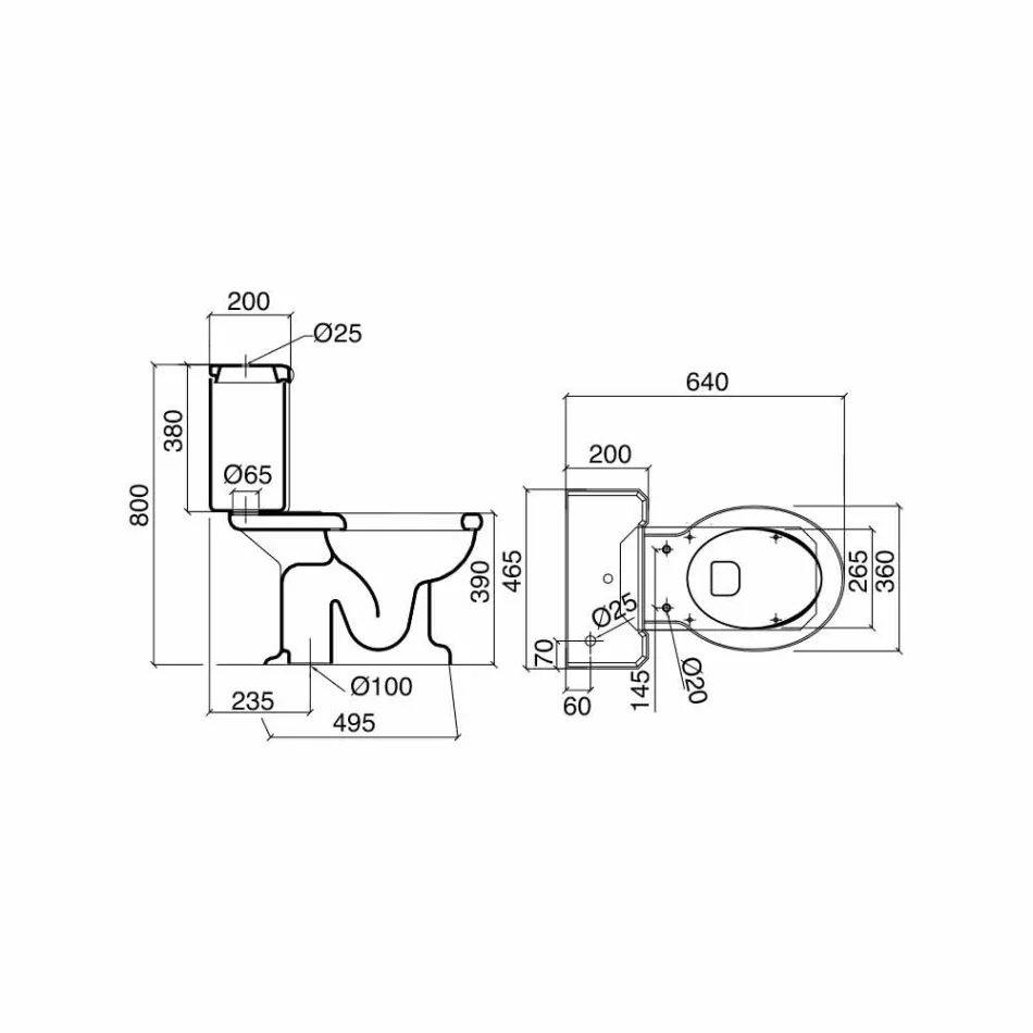 Vase Monobloc Design Classique en Céramique Blanche Fabriqué en Italie - Marwa Viadurini