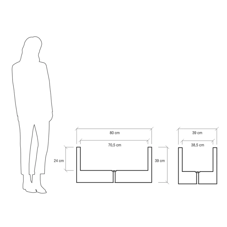 Pot ou Séparateur Coloré pour Extérieur 3 Dimensions Made in Italy - Plantes Viadurini