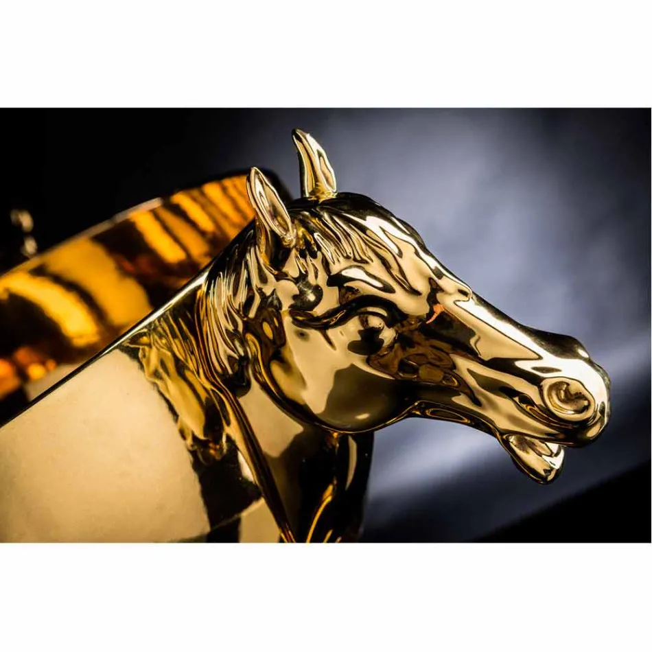 Vase ornemental d'intérieur en céramique blanche ou or 24 carats fabriqué en Italie - Jacky Viadurini