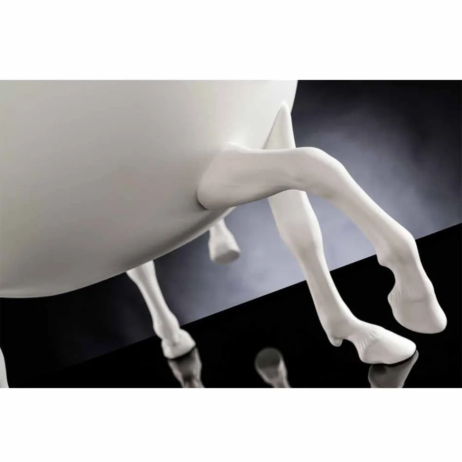 Vase ornemental d'intérieur en céramique blanche ou or 24 carats fabriqué en Italie - Jacky Viadurini