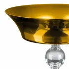 Vase Ornemental en Or et Verre Soufflé Transparent Fabriqué en Italie - Delfino Viadurini