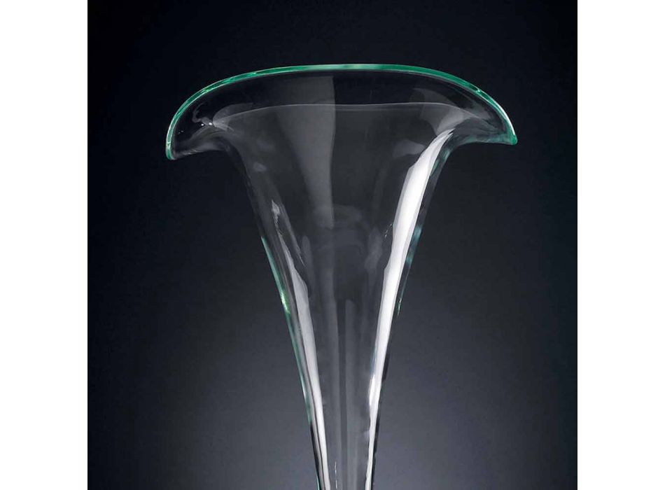 Vase ornemental en verre transparent avec sphère blanche fabriqué en Italie - Vanissa Viadurini