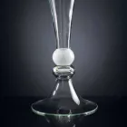 Vase ornemental en verre transparent avec sphère blanche fabriqué en Italie - Vanissa Viadurini