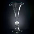 Vase ornemental en verre transparent avec sphère blanche fabriqué en Italie - Vanissa Viadurini