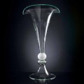 Vase ornemental en verre transparent avec sphère blanche fabriqué en Italie - Vanissa