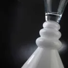 Vase à Fleurs en Verre Blanc et Transparent Fabriqué en Italie - Aramis Viadurini