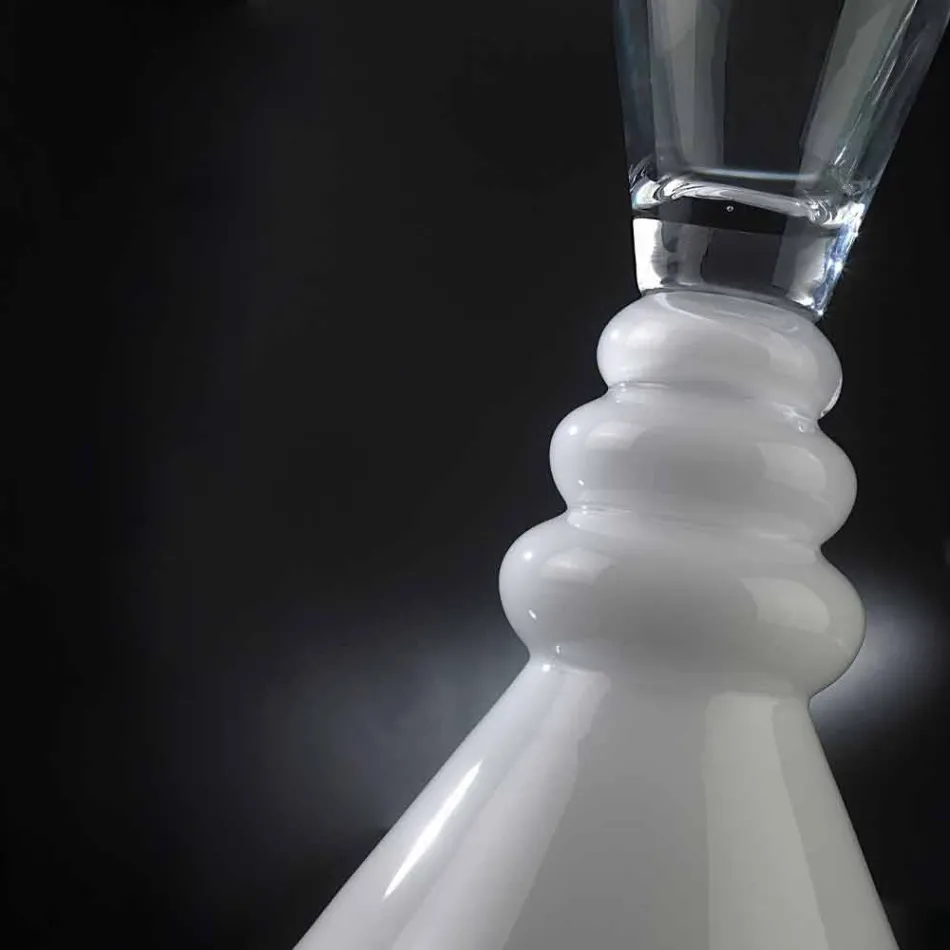 Vase à Fleurs en Verre Blanc et Transparent Fabriqué en Italie - Aramis Viadurini