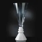 Vase à Fleurs en Verre Blanc et Transparent Fabriqué en Italie - Aramis Viadurini