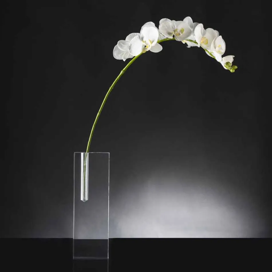 Vase à fleurs moderne en plexiglas transparent fabriqué en Italie - Unique Viadurini