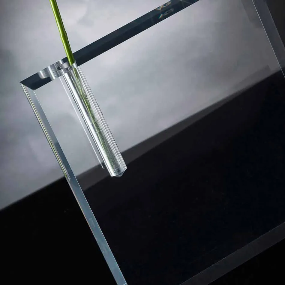 Vase à fleurs moderne en plexiglas transparent fabriqué en Italie - Unique Viadurini
